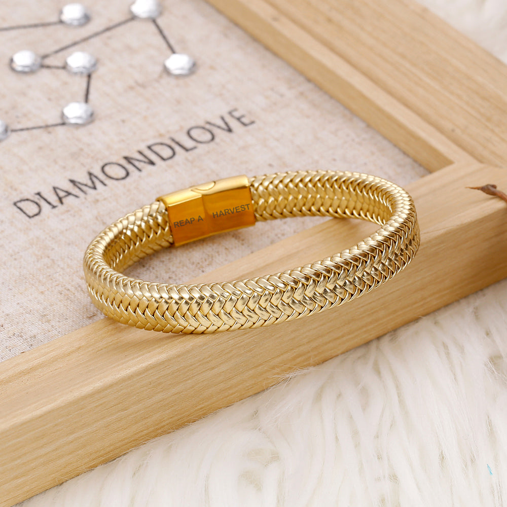 "Work Hard" Golden Bracelet