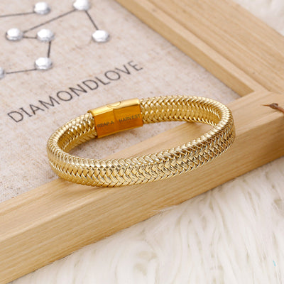 "Work Hard" Golden Bracelet