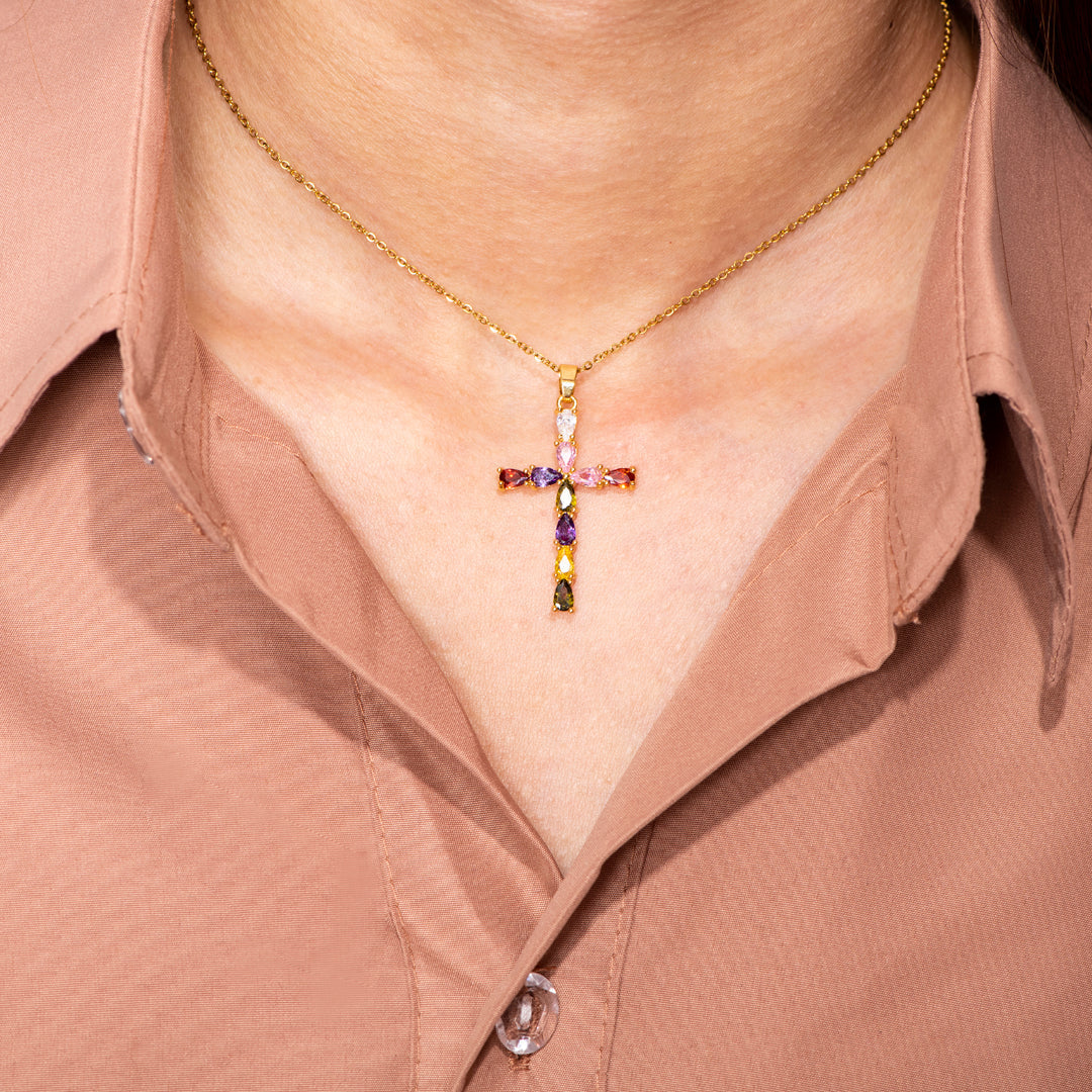 To My Daughter "Never give up" Cross Necklace
