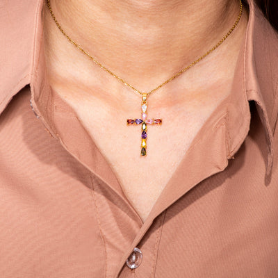 To My Daughter "Never give up" Cross Necklace