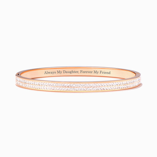 To My Daughter "Always My Daughter, Forever My Friend" Diamond Bracelet