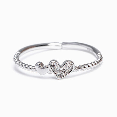 To My Granddaughter "You are always in my heart" Double Heart Ring