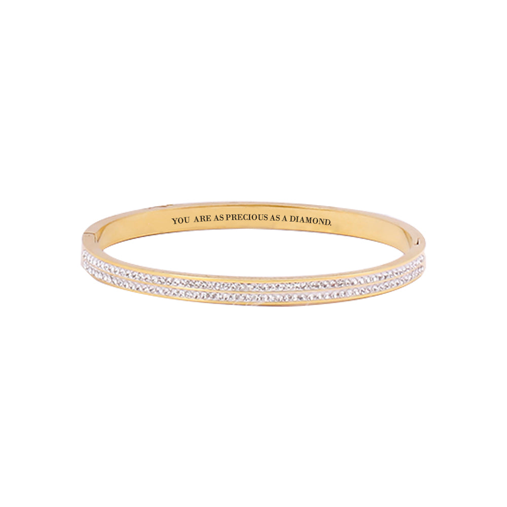To My Daughter "YOU  ARE AS PRECIOUS AS A DIAMOND." Full Diamond Bracelet
