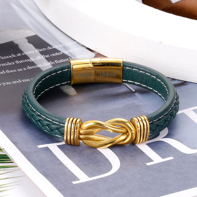 To My Son "A Powerful Bond" Leather Braided Bracelet