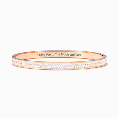 To My Daughter "I Love You to The Moon and Back" Full Diamond Bracelet
