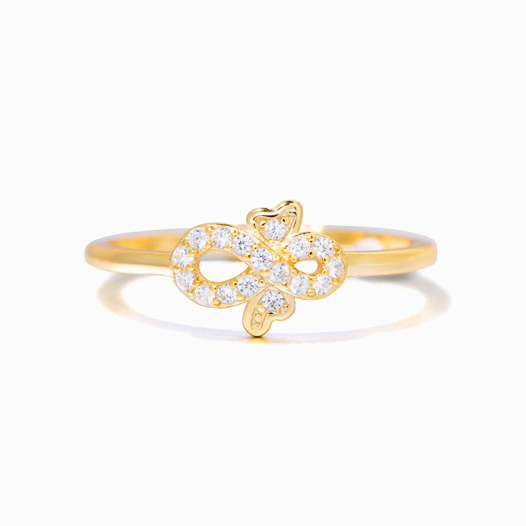 "The love between a grandmother and granddaughter is forever" Adjustable  Diamond Bow Ring