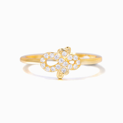 "The love between a grandmother and granddaughter is forever" Adjustable  Diamond Bow Ring