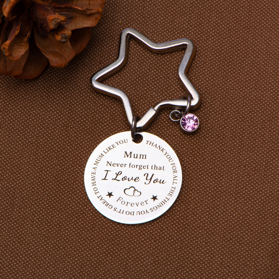 To My Mother "Great to have a mum like you" Star Key Ring