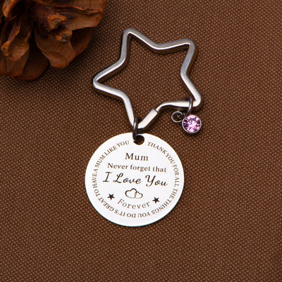To My Mother "Great to have a mum like you" Star Key Ring