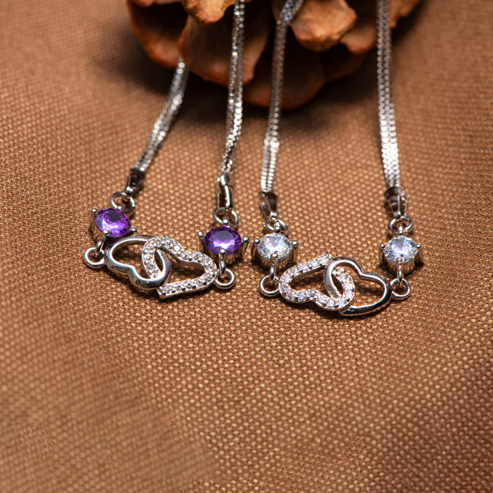 To My Granddaughter "You will never outgrow my heart" Double Heart Bracelet