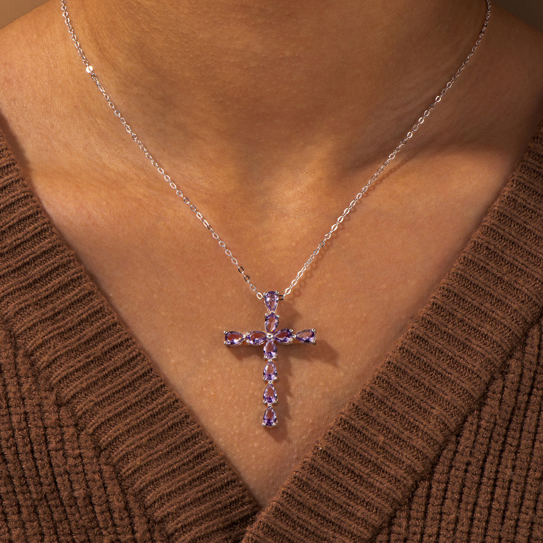 To Our Amazing Granddaughter "We think about you everyday" Cross Necklace