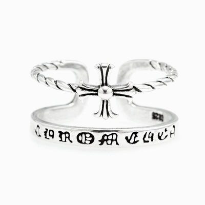 To My Granddaughter "Prayer is the road to heaven but, faith opens doors." Adjustable Cross Chain Ring