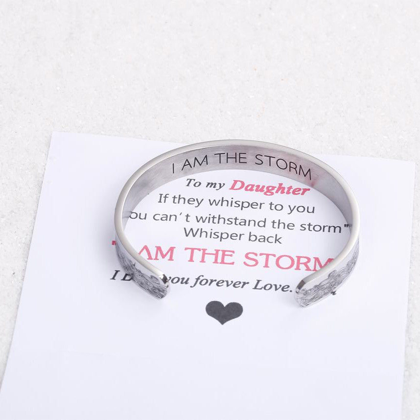 To my Daughter "I AM THE STORM" Ocean Wave Bracelet - SARAH'S WHISPER