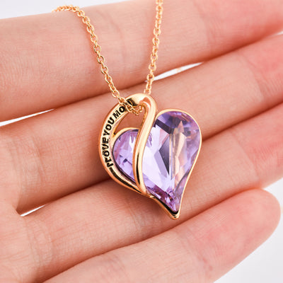 To My Mother "I LOVE YOU MOM" Heart Necklace