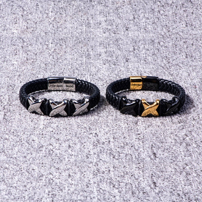 To My Grandson "A BOND THAT CAN'T BE BROKEN" Leather Braided Bracelet