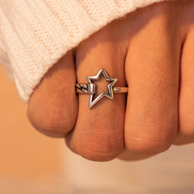 To My Granddaughter "I will love you forever" Star Chain Ring