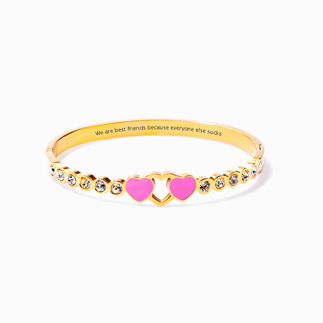 To My Best Friend "Best Friends Forever" Dbuble Heart Bracelet