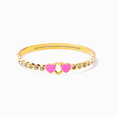 To My Best Friend "Best Friends Forever" Dbuble Heart Bracelet
