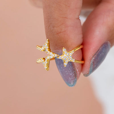 To My Daughter "I will love you to the moon and back" Double Star Ring