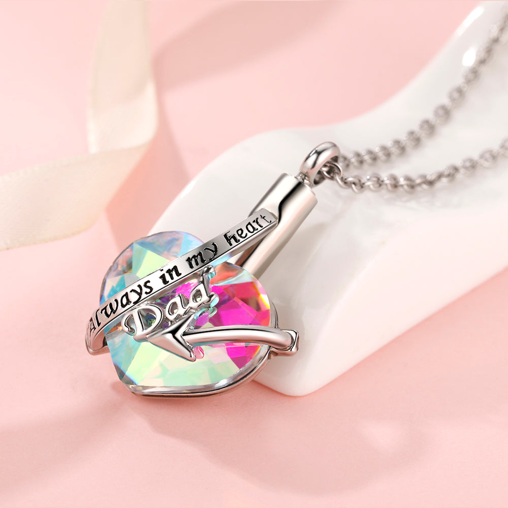 "Always in my heart" Heart Necklace