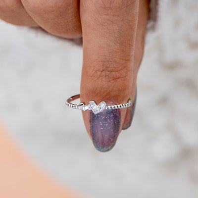 To My Granddaughter "You are always in my heart" Double Heart Ring
