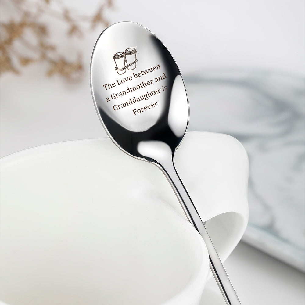 To My Granddaughter "I think and love you every single day" Engraved Spoon