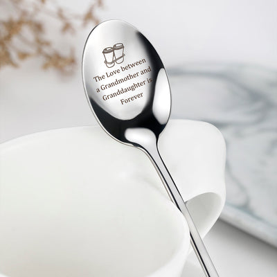 To My Granddaughter "I think and love you every single day" Engraved Spoon