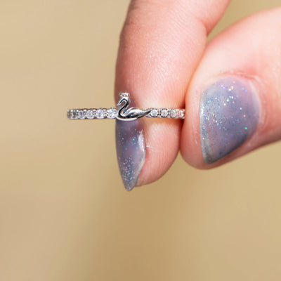 "Be a swan in a pond full of ducks" Adjustable Cygnet Ring