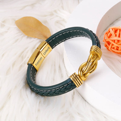 To My Son "A Powerful Bond" Leather Braided Bracelet