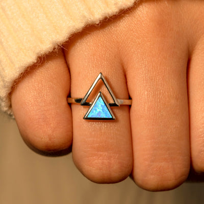 "A step forward with courage, self-confidence, and resilience." Triangle Opal Ring