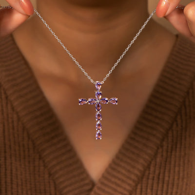 To Our Amazing Granddaughter "We think about you everyday" Cross Necklace