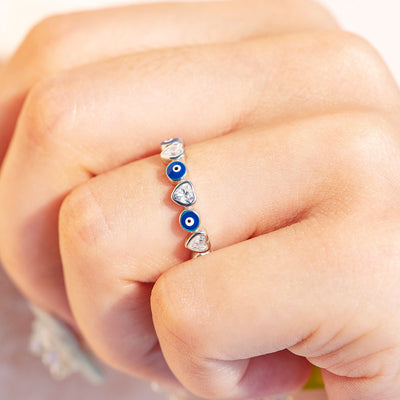 "Always be protected" Evil Eye Ring