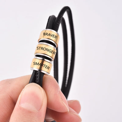 "BRAVER, STRONGER and SMARTER" Men's Bracelet