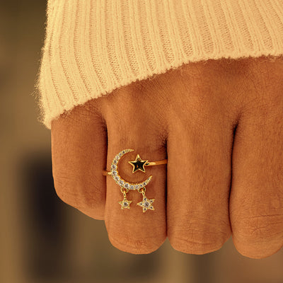 "Shoot for the moon" Adjustable Ring