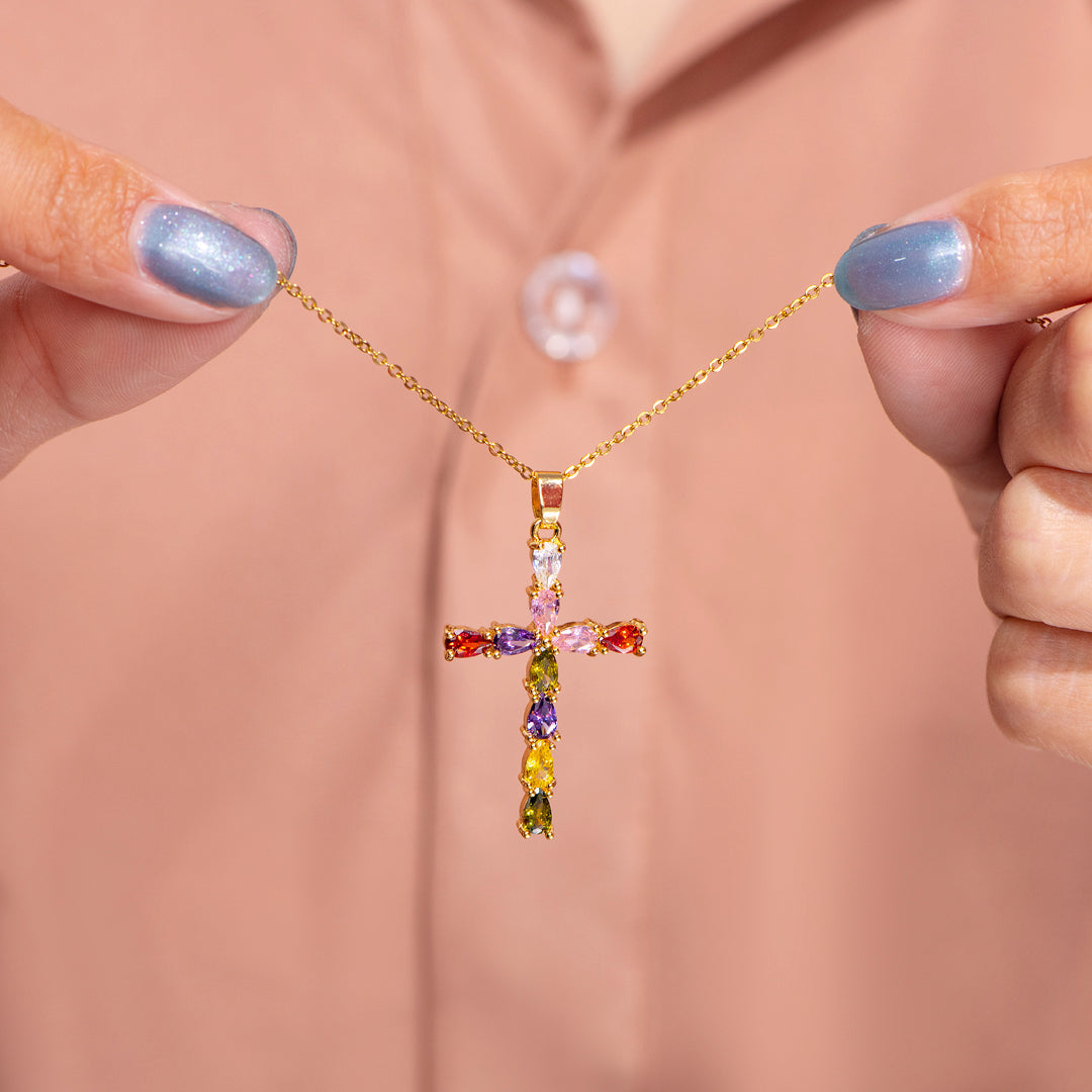 To My Daughter "Never give up" Cross Necklace