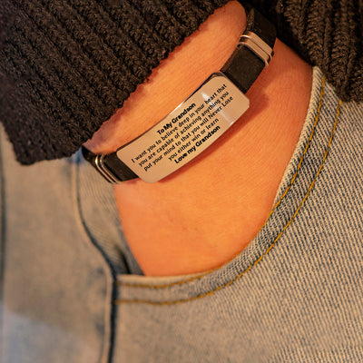 To My Grandson "Forever Love" Men's Bracelet