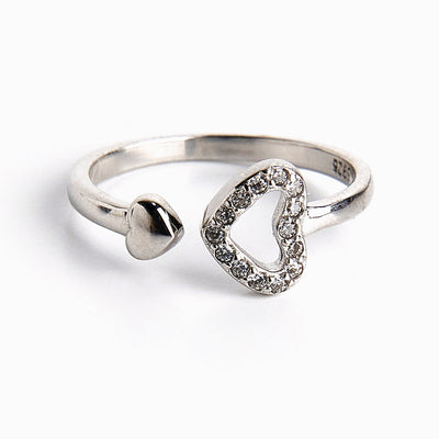 "The love between a grandmother and granddaughter is forever" Double Heart Ring