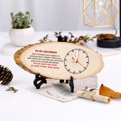 To My Grandson "Keep going" Love Clock.