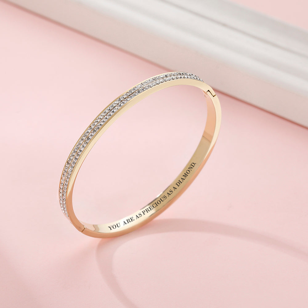 To My Grandddaughter "YOU  ARE AS PRECIOUS AS A DIAMOND." Full Diamond Bracelet