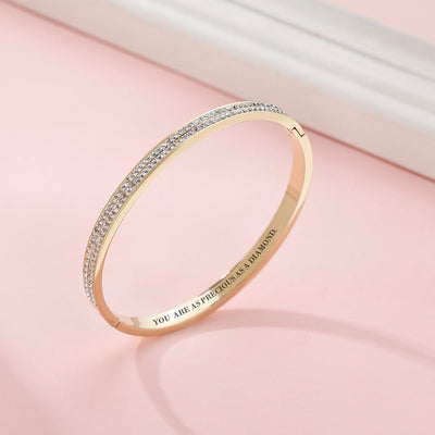To My Grandddaughter "YOU  ARE AS PRECIOUS AS A DIAMOND." Full Diamond Bracelet