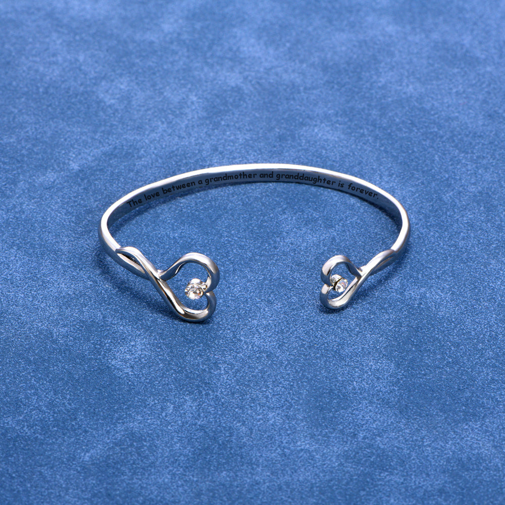 To My Granddaughter "Forever Love" Double Heart Bracelet
