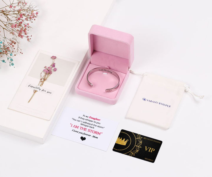 To My Daughter "I am the storm" Double Heart Bracelet - SARAH'S WHISPER