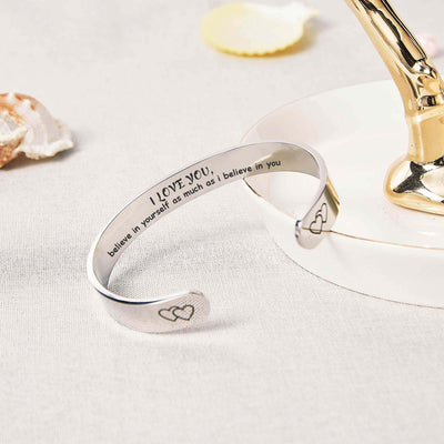 "I LOVE YOU believe in yourself as much as i believe in you" Double Heart Bracelet - SARAH'S WHISPER
