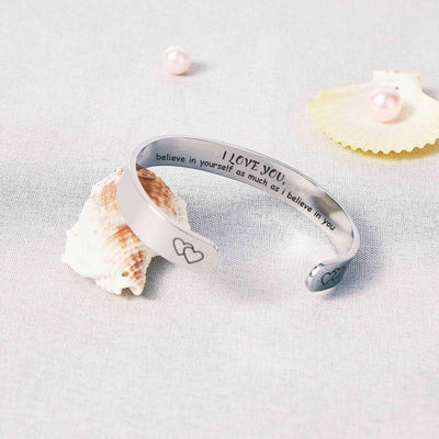 "I LOVE YOU believe in yourself as much as i believe in you" Double Heart Bracelet - SARAH'S WHISPER