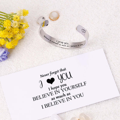"I LOVE YOU believe in yourself as much as i believe in you" Double Heart Bracelet - SARAH'S WHISPER