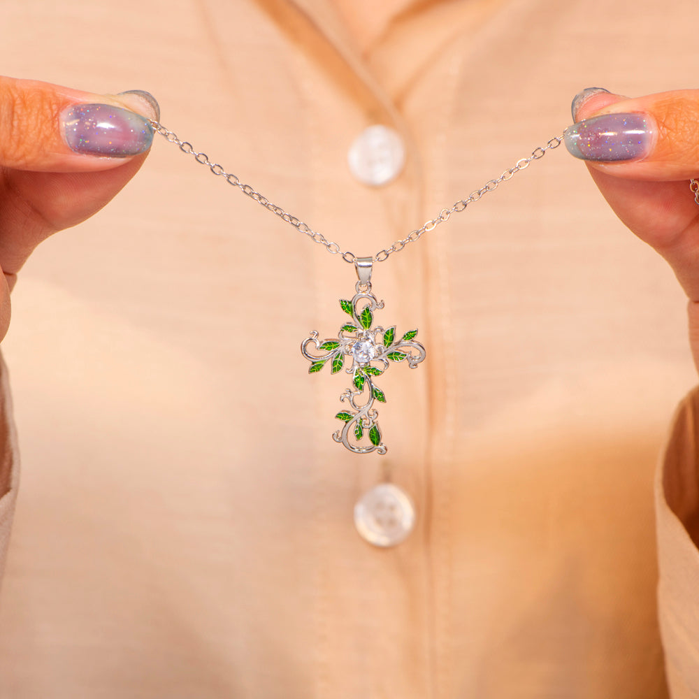 To My Daughter "Like a deeply rooted tree, you produce beautiful leaves wherever you go." Diamond Necklace