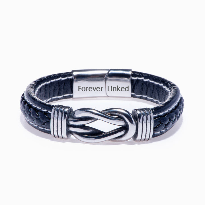 To My Bonus Son "The bond between us is an eternal one" Leather Braided Bracelet