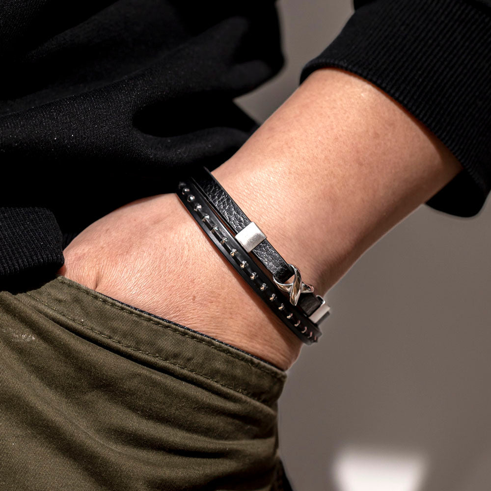 To My Son "I'll support you with an everlasting knot." Leather Knot Bracelet