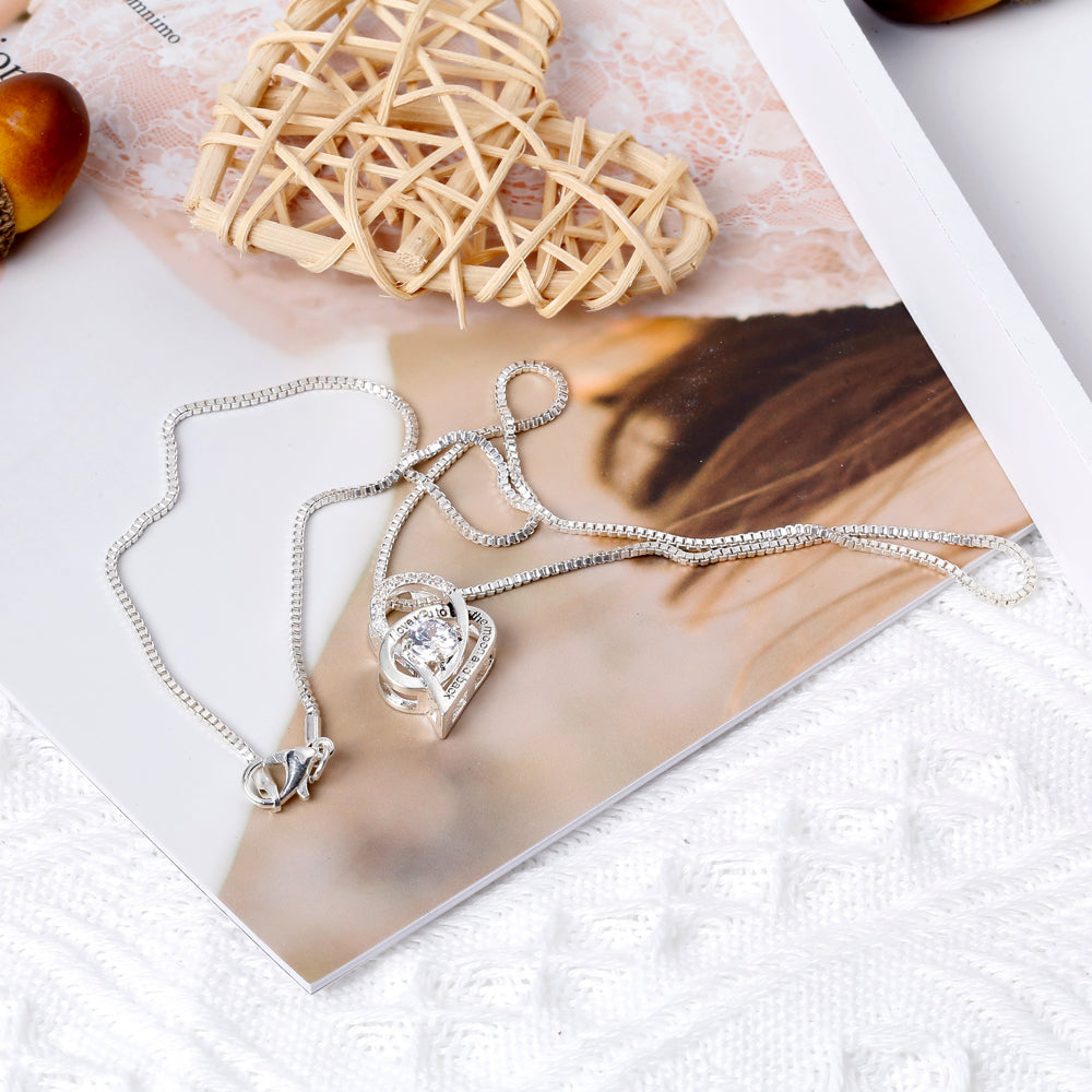 To My Granddaughter "Love you to the moon and back" Sweetheart Necklace