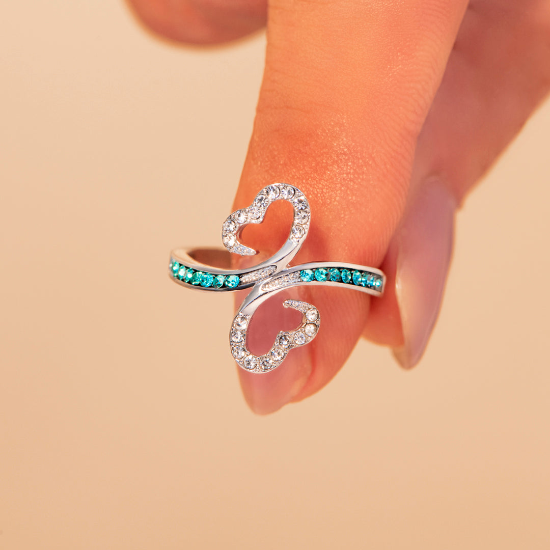 "Our hearts will always beat as one" Heart To Heart Ring
